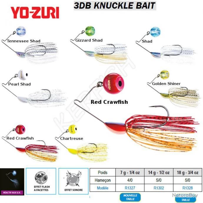 3DB KNUCKLE BAIT YO-ZURI Red Crawfish 7 G - 1/4 Oz 1 3DB KNUCKLE BAIT YO-ZURI Red Crawfish 7 G - 1/4 Oz