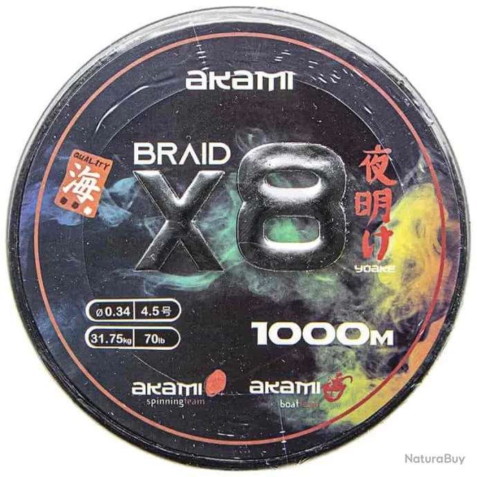 Akami Tresse Yoake X8 70lb Multicolore 1 Akami Tresse Yoake X8 70lb Multicolore