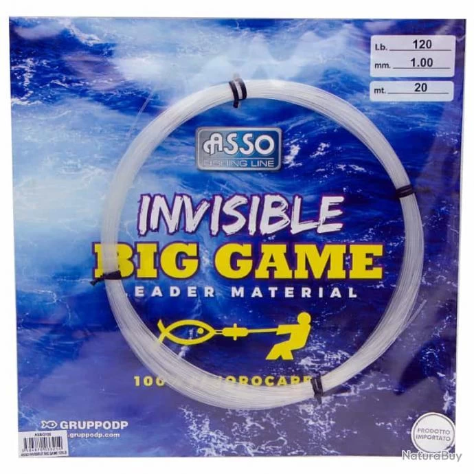 Asso Fluorocarbon Invisible Big Game 20m 120lb 1 Asso Fluorocarbon Invisible Big Game 20m 120lb