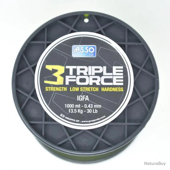 Asso Nylon Triple Force Jaune 30lb 1000m 1 Asso Nylon Triple Force Jaune 30lb 1000m