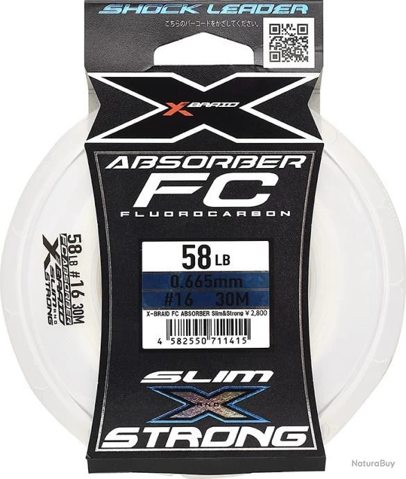 Bas De Ligne X Braid X021 Fc Absorber Slim Strong 30M 66,5/100-58LBS 1 Bas De Ligne X Braid X021 Fc Absorber Slim Strong 30M 66,5/100-58LBS