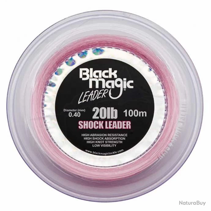 Black Magic Shock Leader Pink 20lb 1 Black Magic Shock Leader Pink 20lb