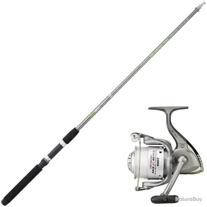 Ensemble Lancer Télescopique Sert Fish Instinct Fw20 Telespin + Aka Fi 401 Fd - 2.40 M / 20-50 G
