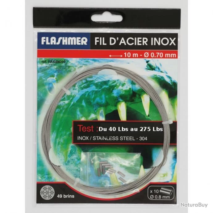 FIL D'ACIER INOX 49 BRINS - 10m 1.15 Mm 1 FIL D'ACIER INOX 49 BRINS - 10m 1.15 Mm