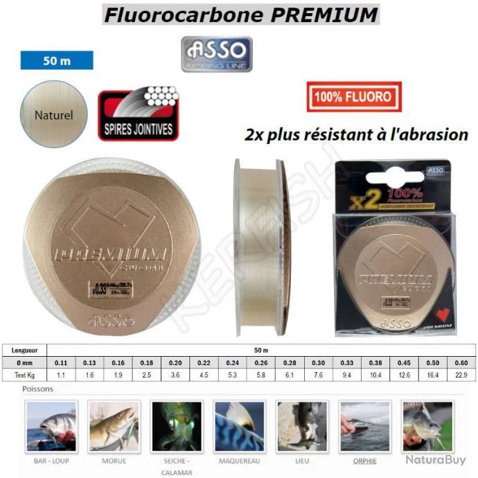 FLUOROCARBONE PREMIUM ASSO 0.38 Mm 1 FLUOROCARBONE PREMIUM ASSO 0.38 Mm