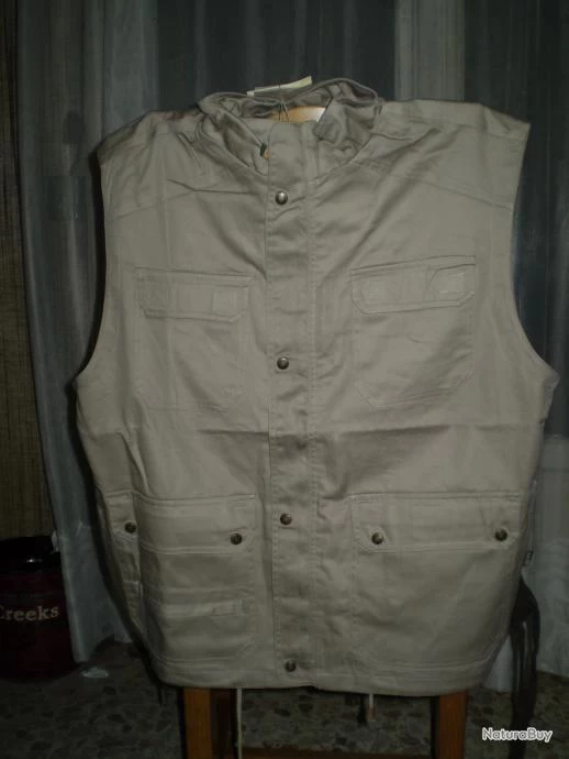 GILET Ss Manches X L 48/50ft Neuf Treesco Gris Beige Déperlant 1 GILET Ss Manches X L 48/50ft Neuf Treesco Gris Beige Déperlant