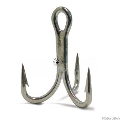 Hameçon Triple VMC 8527 Fish Fighter Renforcé 3/0 TI - Etain Brillant