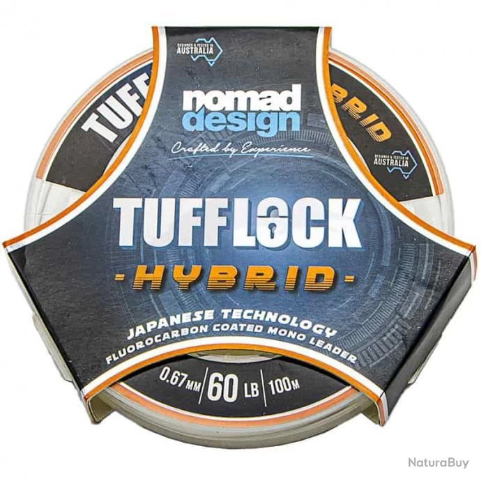 Nomad Tufflock Hybrid Fluorocarbon Coated Mono Leader 60lb 1 Nomad Tufflock Hybrid Fluorocarbon Coated Mono Leader 60lb