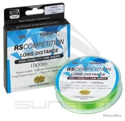 Nylons Sunset RS Compétition - Long Distance Hi-Visibility Lime Green - 1000 M - 0.25 Mm / 5.5 Kg