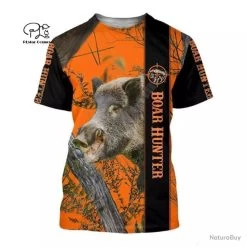 SUPERBE : T - Shirts Impression 3 D, Motif Sanglier N 3