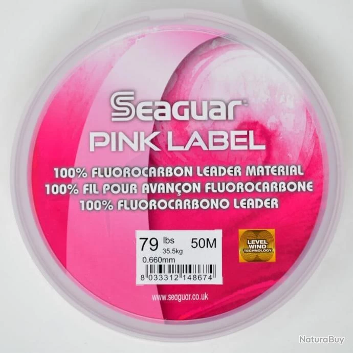 Seaguar Fluorocarbon Pink Label 50m 79lb 1 Seaguar Fluorocarbon Pink Label 50m 79lb