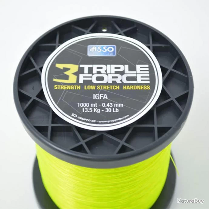 Asso Nylon Triple Force Jaune 30lb 1000m 2 Asso Nylon Triple Force Jaune 30lb 1000m – Image 2