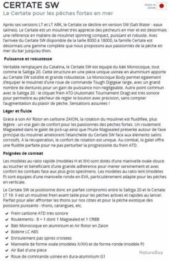 Certate SW 10000 H Moulinet Spinning Peche Exo Daiwa -Gratuit pour tous Pêche. 00003 Certate SW 10000 H Moulinet Spinning Peche Exo Daiwa